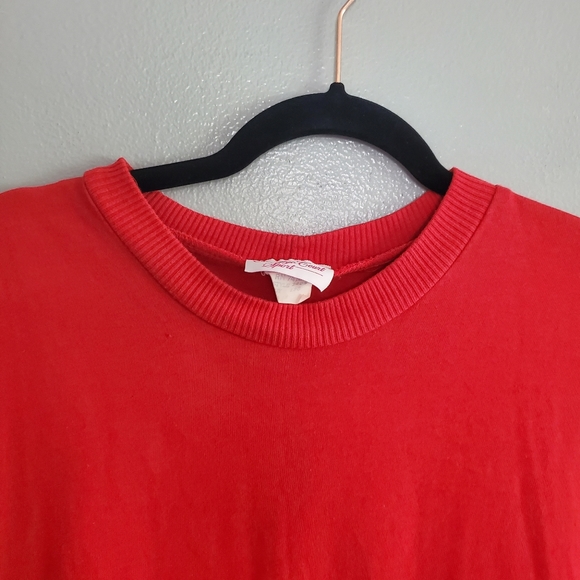 Vintage 1970s Red Carriage Court Sport Drop Waist MIdi Sweatshirt Dress Size 12 - Picture 6 of 9